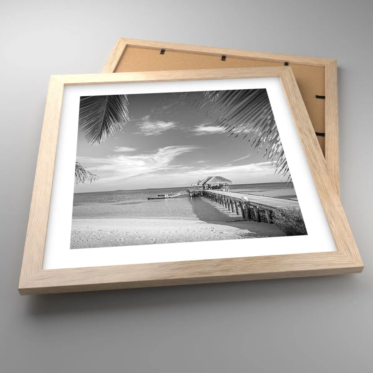 Poster in einem Rahmen aus heller Eiche - Erinnerung oder Traum? - 30x30 cm