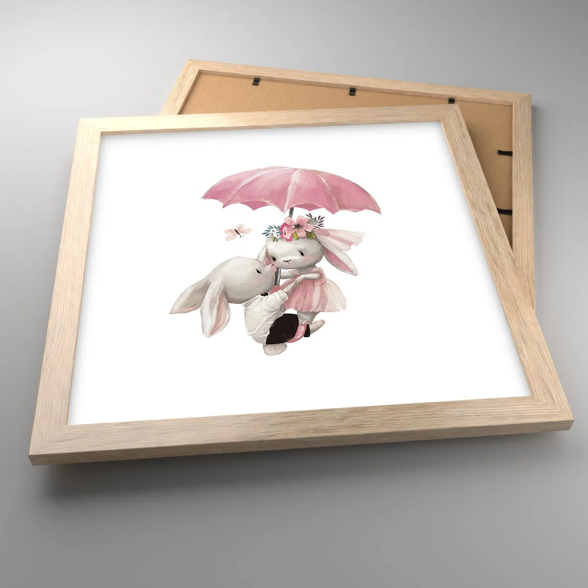 Poster in einem Rahmen aus heller Eiche - Das ist eben Liebe - 30x30 cm