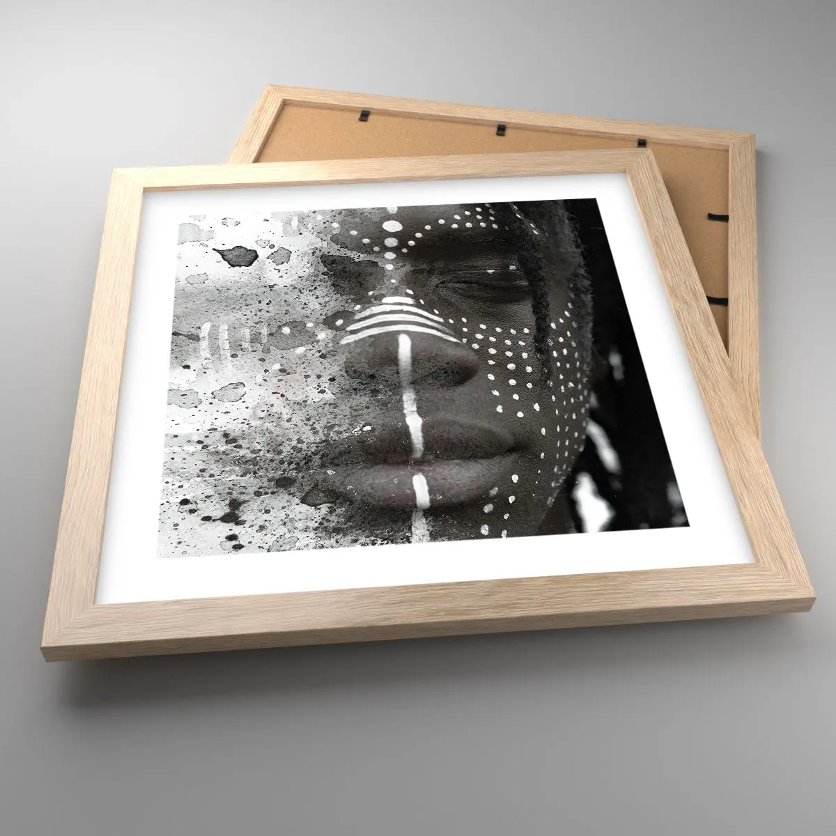 Poster in light oak frame - Dsicover Primordial Spirit - 30x30 cm