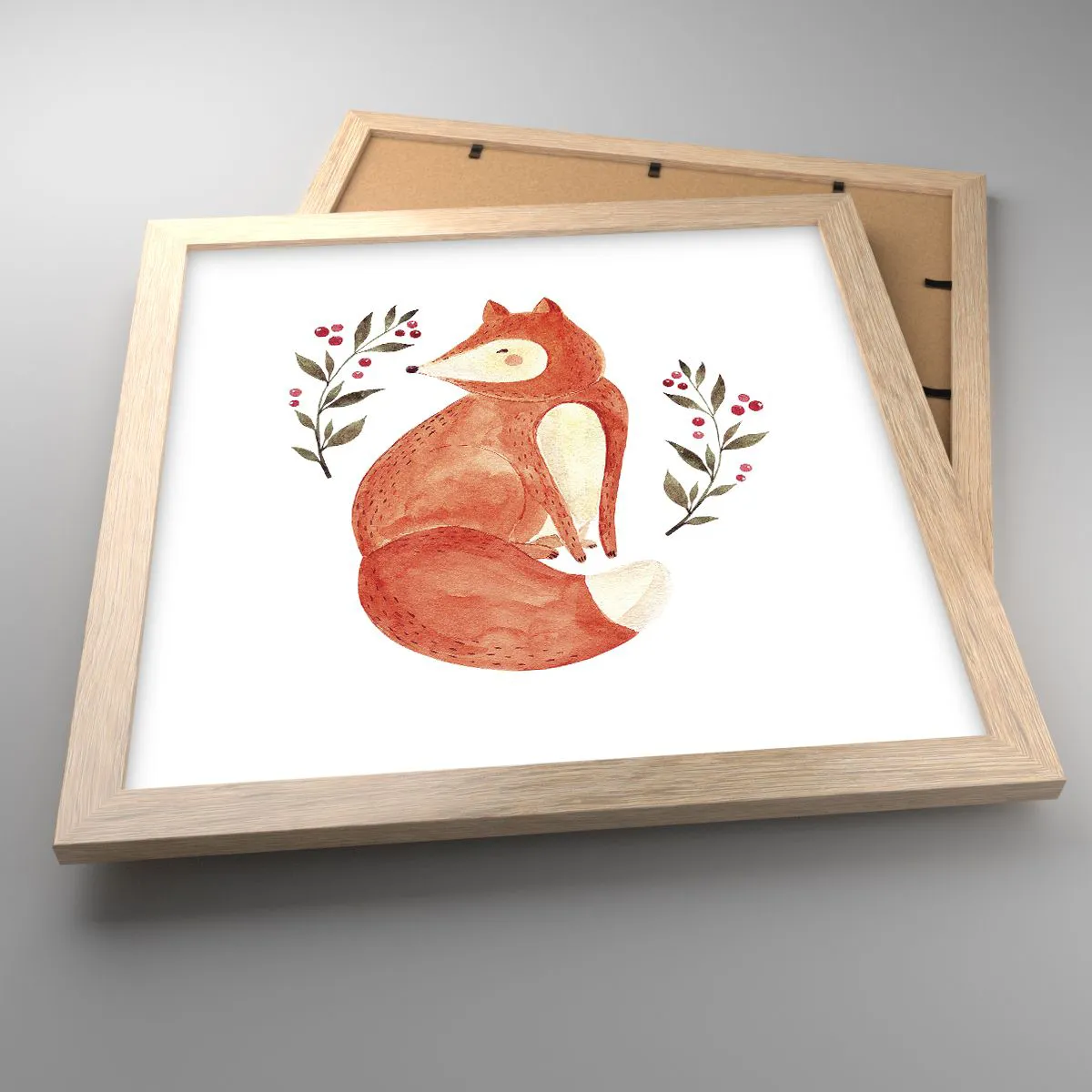 Poszter világos tölgy keretben - Kis vörös hajú - 30x30 cm