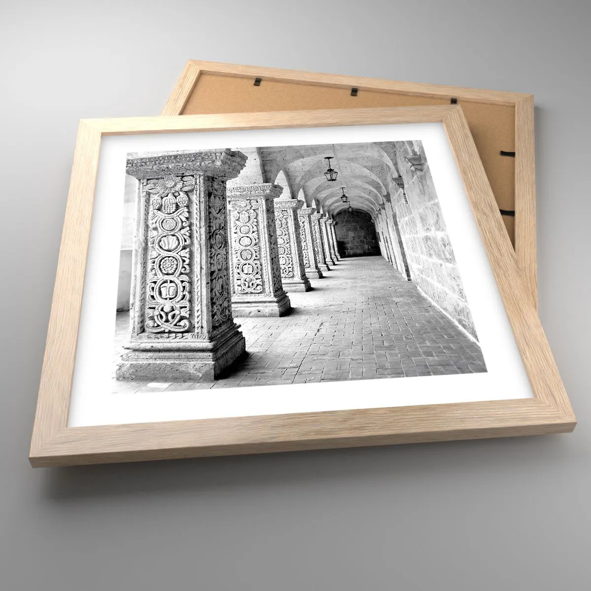 Poster in einem Rahmen aus heller Eiche - Und wo geht’s hin...? - 30x30 cm