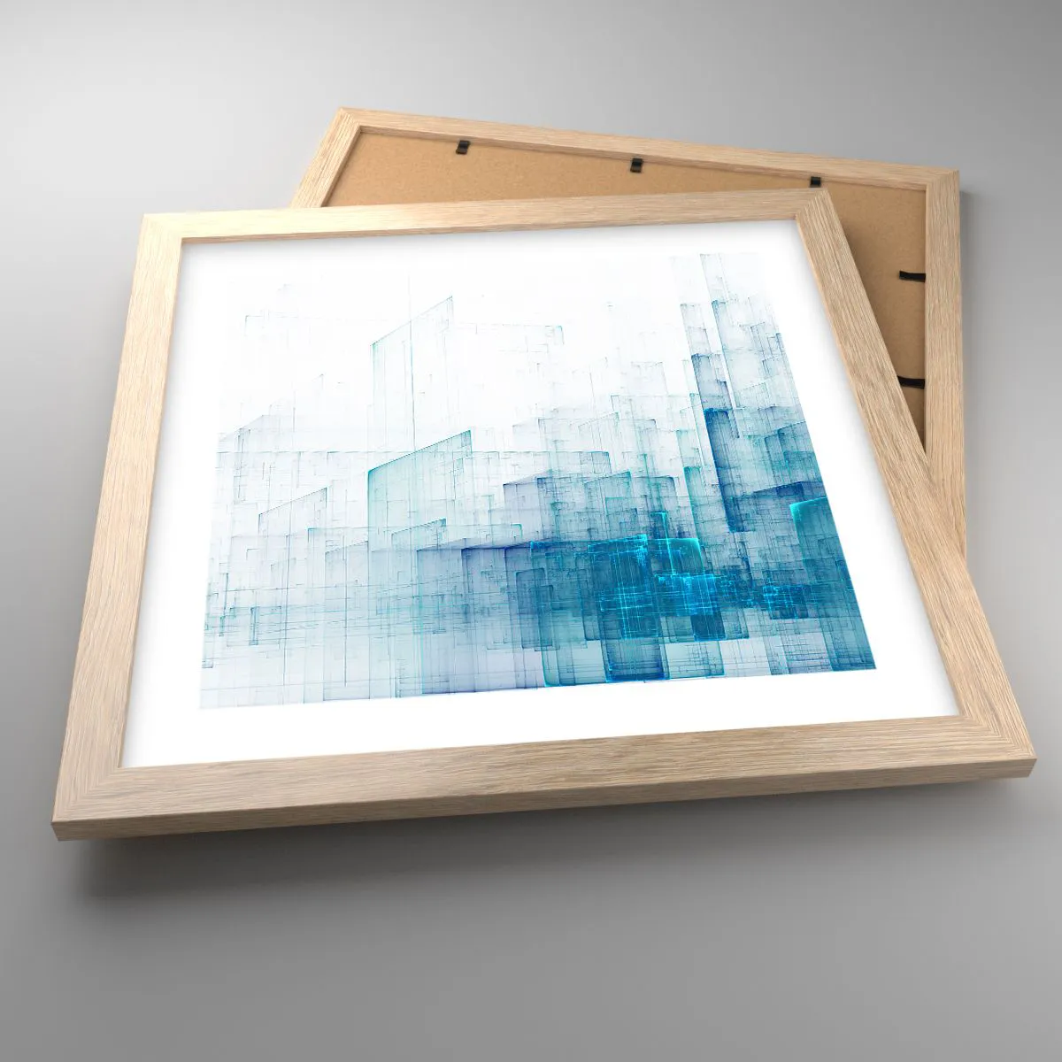 Poster in light oak frame - And There Was Space - 30x30 cm