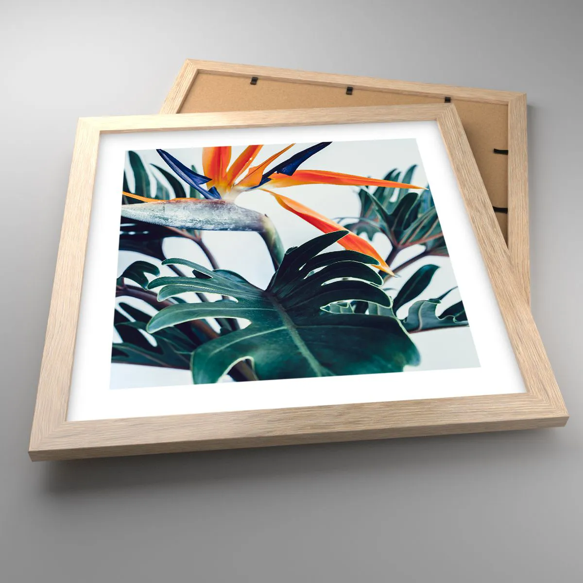 Affisch i ram av ljusek - Fågelbuske - 30x30 cm