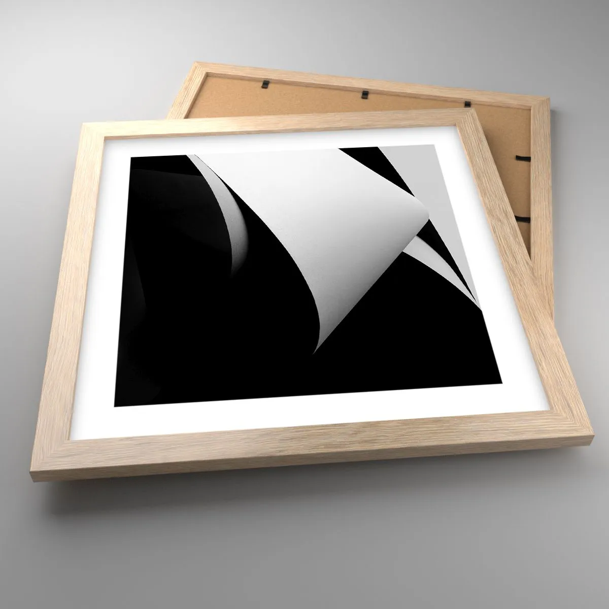 Poszter világos tölgy keretben - Fénysíkok az árnyék mélyéről - 30x30 cm