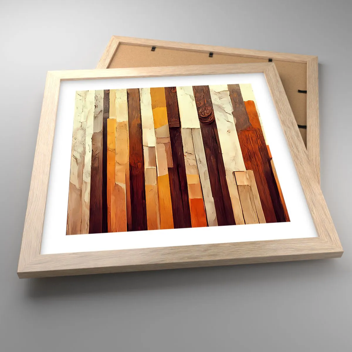 Plagát v ráme zo svetlého duba - Hymna lesných stromov - 30x30 cm