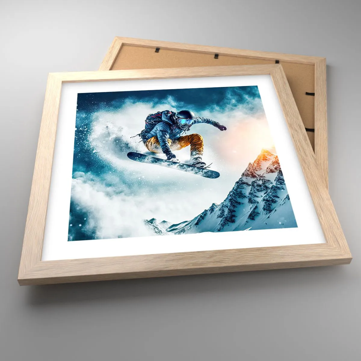 Plakat w ramie jasny dąb - Ekstremalne emocje - 30x30 cm