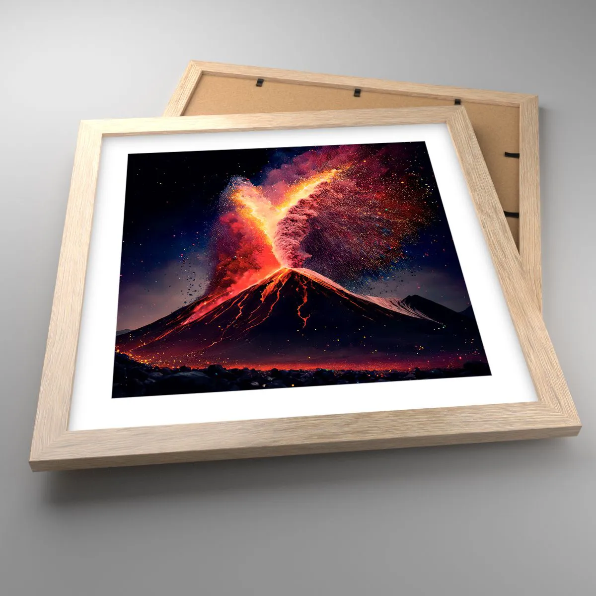 Poster în ramă de stejar deschis - Frumusețe și groază - 30x30 cm