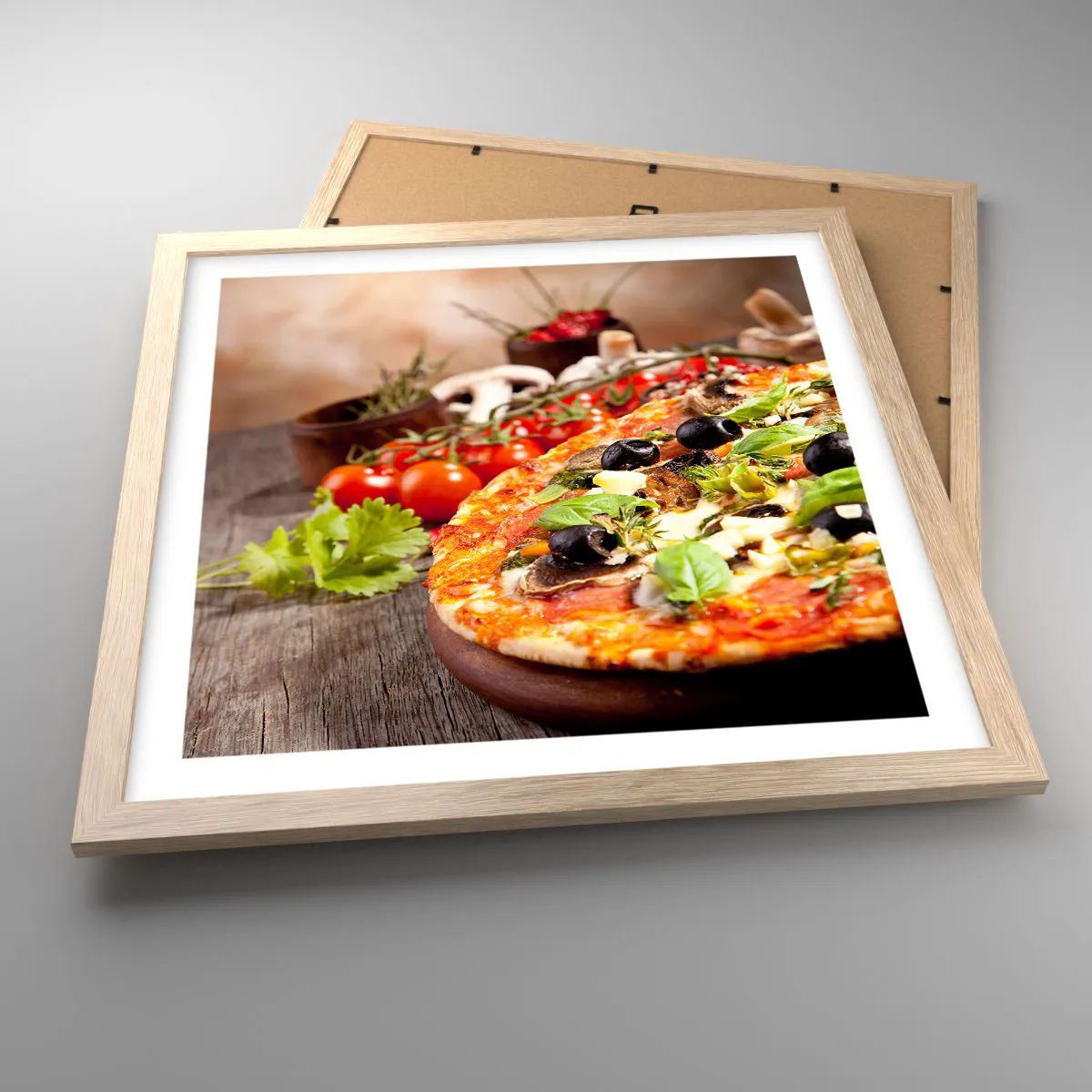 Pôster com moldura de carvalho claro - Ingredientes telúricos - 40x40 cm