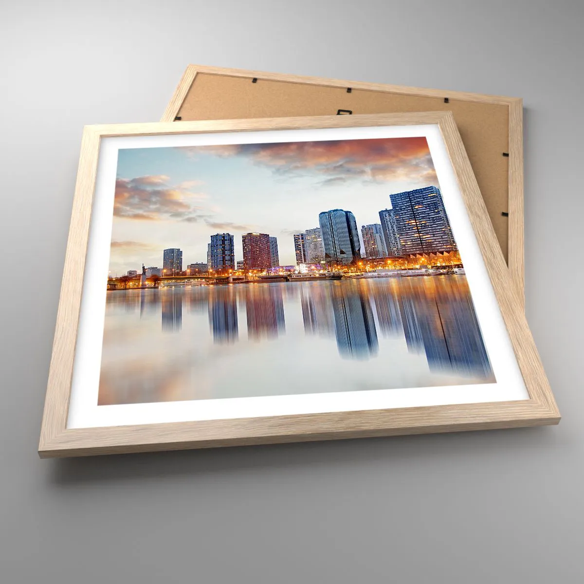 Plakat w ramie jasny dąb - Monumentalny spokój Paryża - 40x40 cm