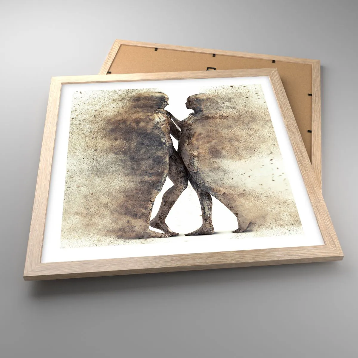 Affiche dans un chêne clair - Poster - Ils sont sortis de la poussière pour aimer - 40x40 cm