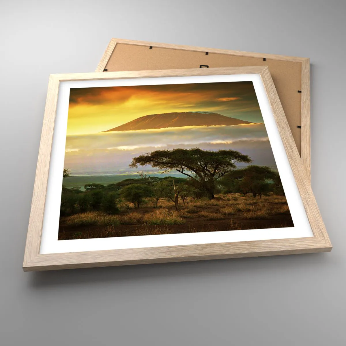 Poster în ramă de stejar deschis - Visul unui călător - 40x40 cm