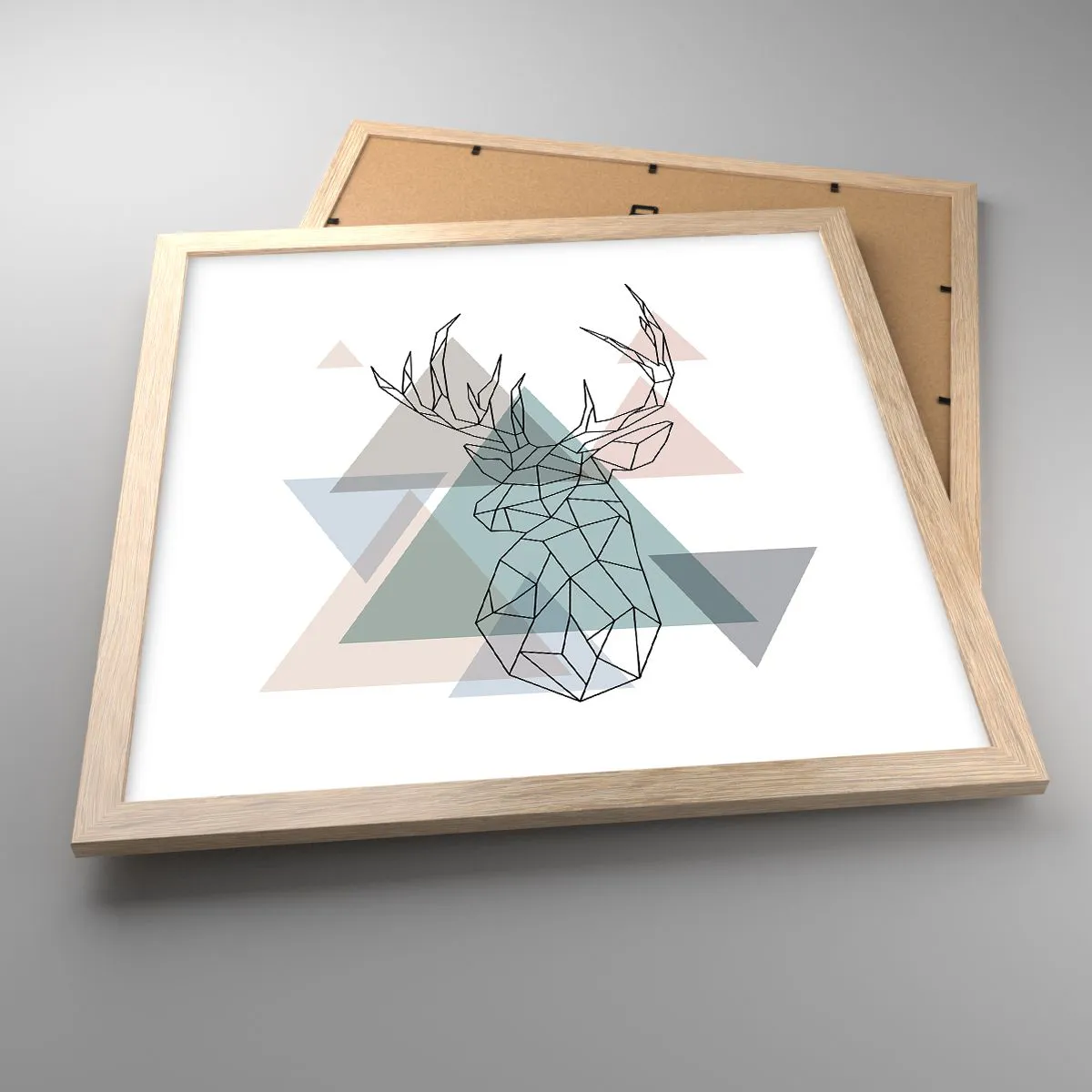 Poster in light oak frame - In a Geometrical Forest - 40x40 cm