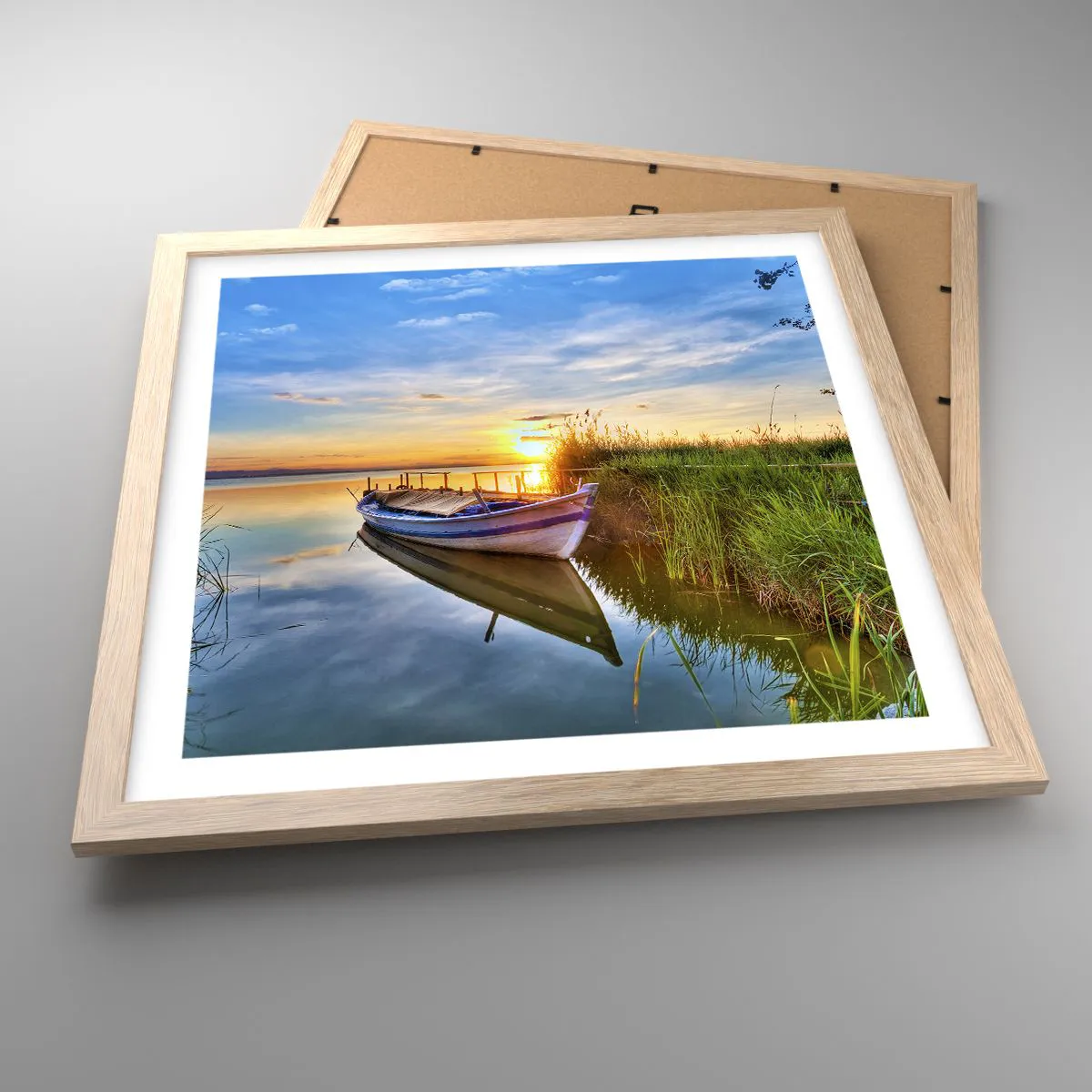 Poster in einem Rahmen aus heller Eiche - Bucht erfüllter Träume - 40x40 cm