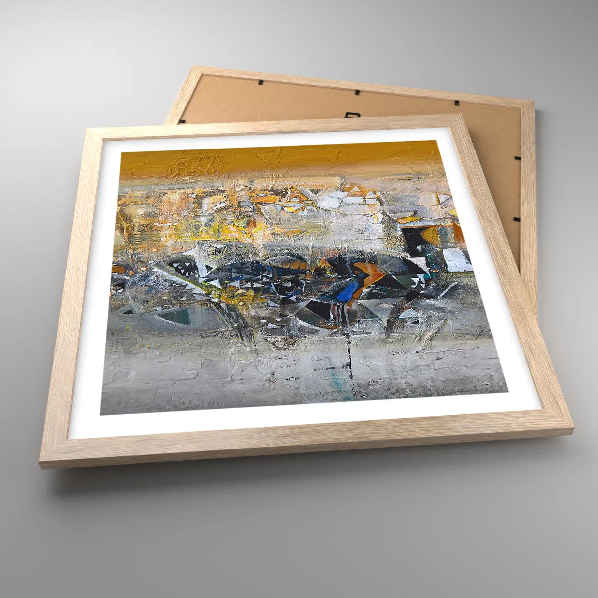 Poster in light oak frame - All Will Work out - 40x40 cm