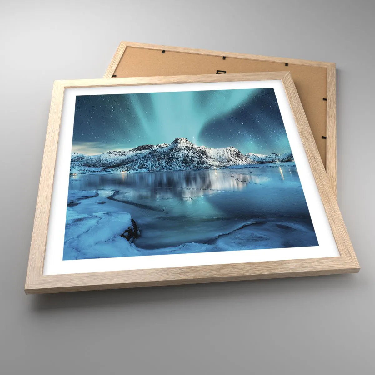 Poster in cornice rovere chiaro - Notte di luce - 40x40 cm