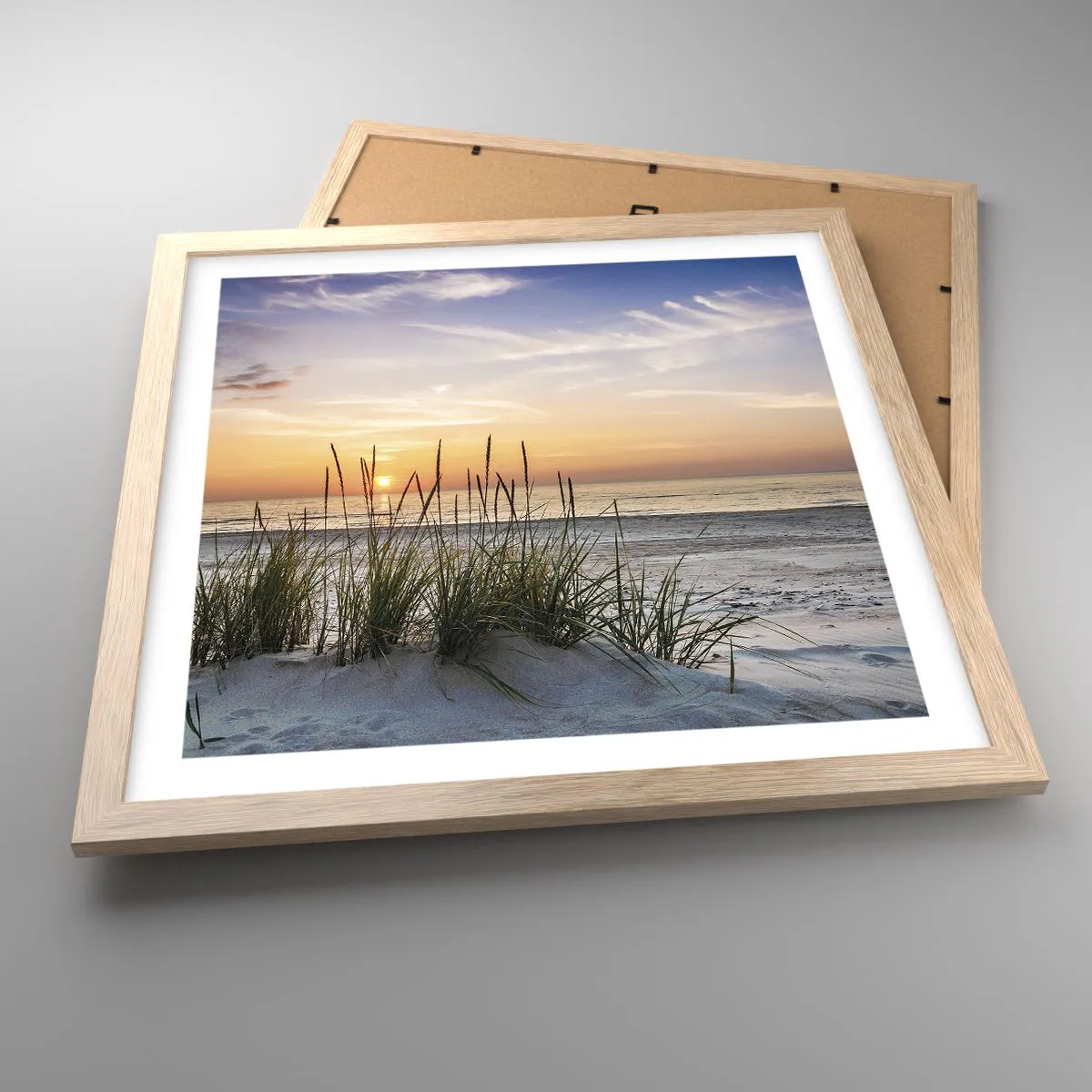 Poster in light oak frame - Look, Think, Feel - 40x40 cm