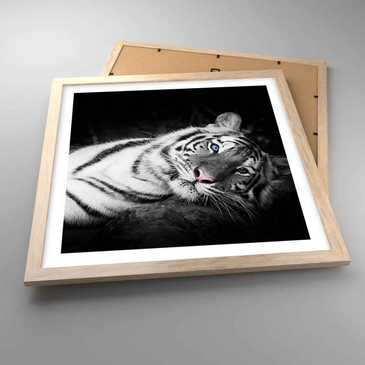 Pôster com moldura de carvalho claro - Selvagem e tranquilo - 40x40 cm