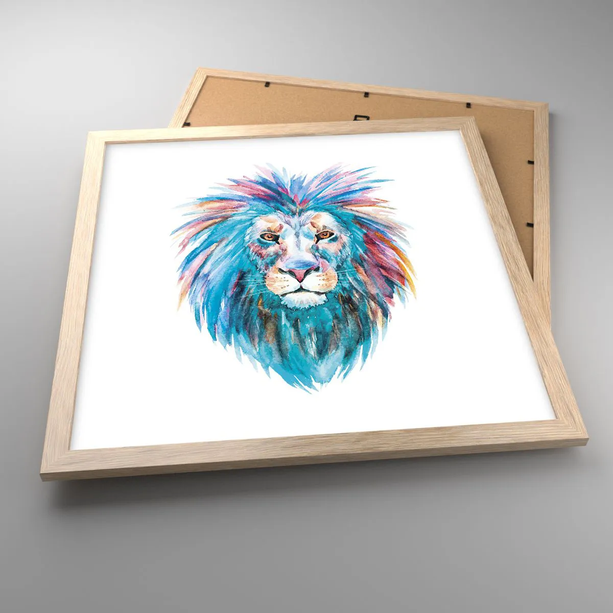 Poster in light oak frame - Electrifying Aura - 40x40 cm