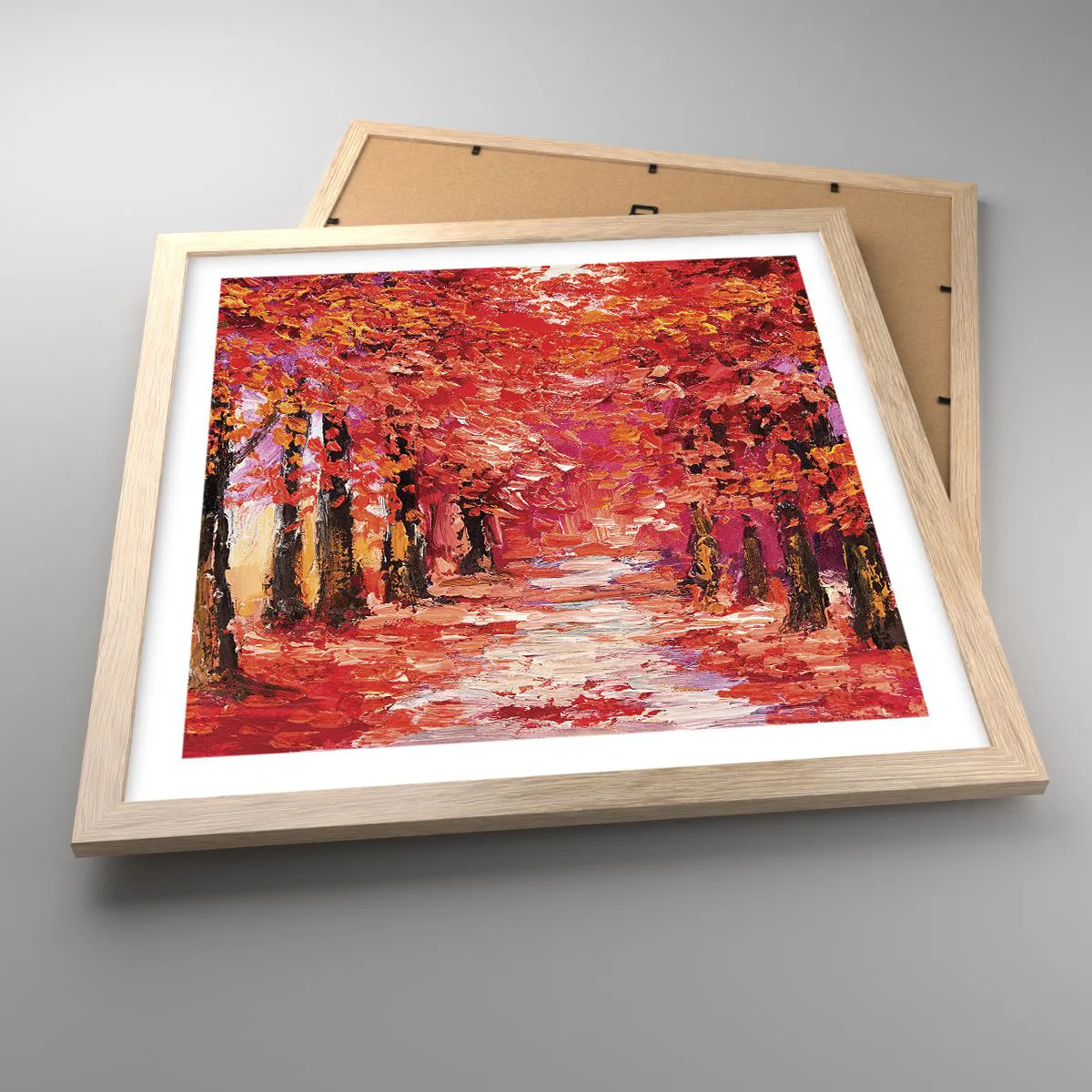 Affiche dans un chêne clair - Poster - Impression d'automne - 40x40 cm