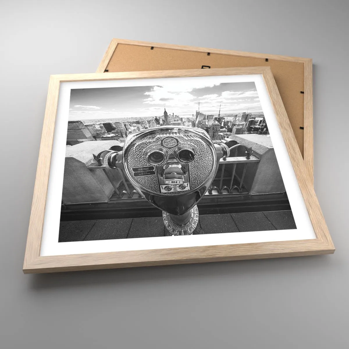 Affisch i ram av ljusek - Stad över städerna - 40x40 cm