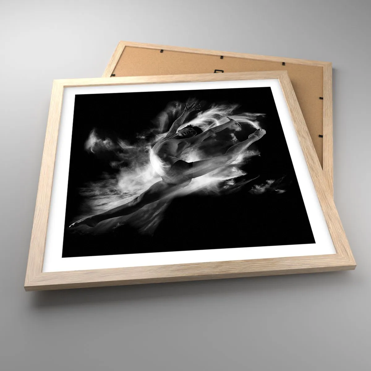 Poster în ramă de stejar deschis - Oprit în zbor - 40x40 cm