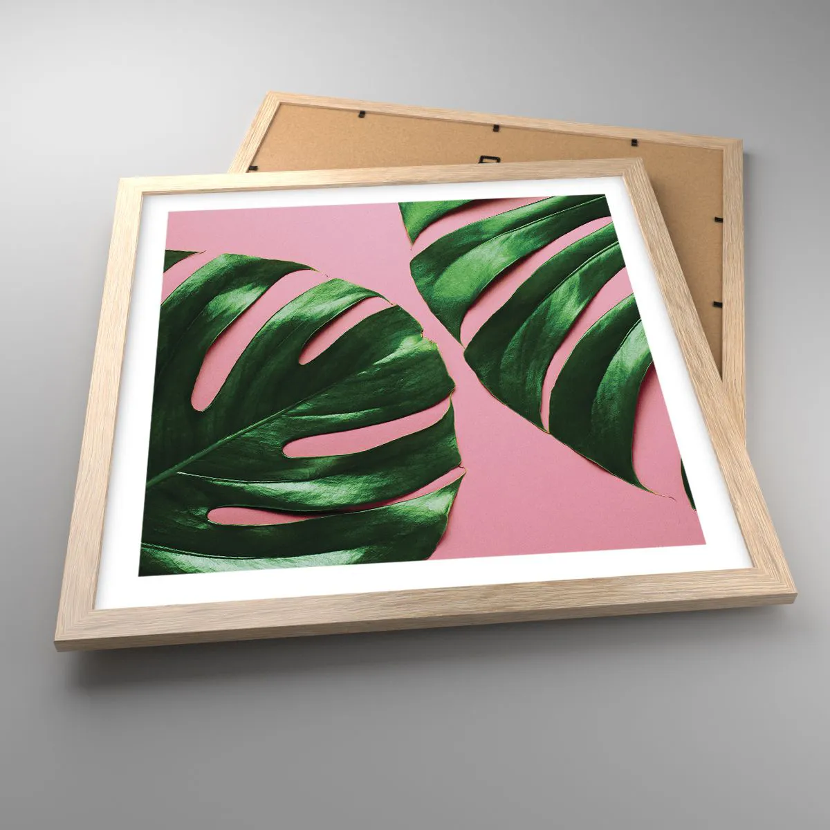 Een poster in een licht eiken lijst - Groene rendez-vous - 40x40 cm