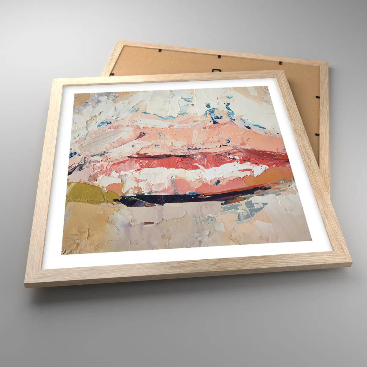 Pôster com moldura de carvalho claro - Desperta os sentidos - 40x40 cm