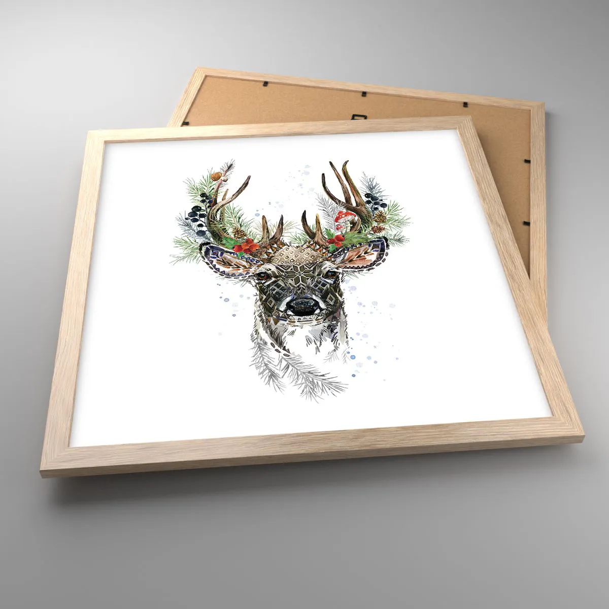 Plakat w ramie jasny dąb - W świątecznej szacie - 40x40 cm