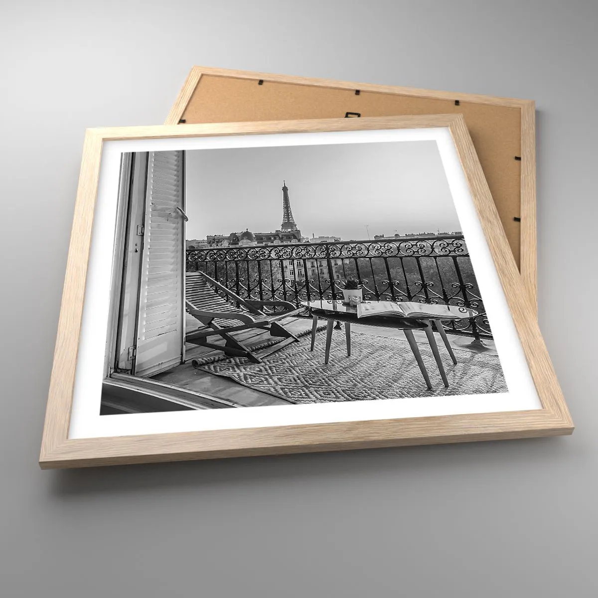 Pôster com moldura de carvalho claro - Tarde de Paris - 40x40 cm