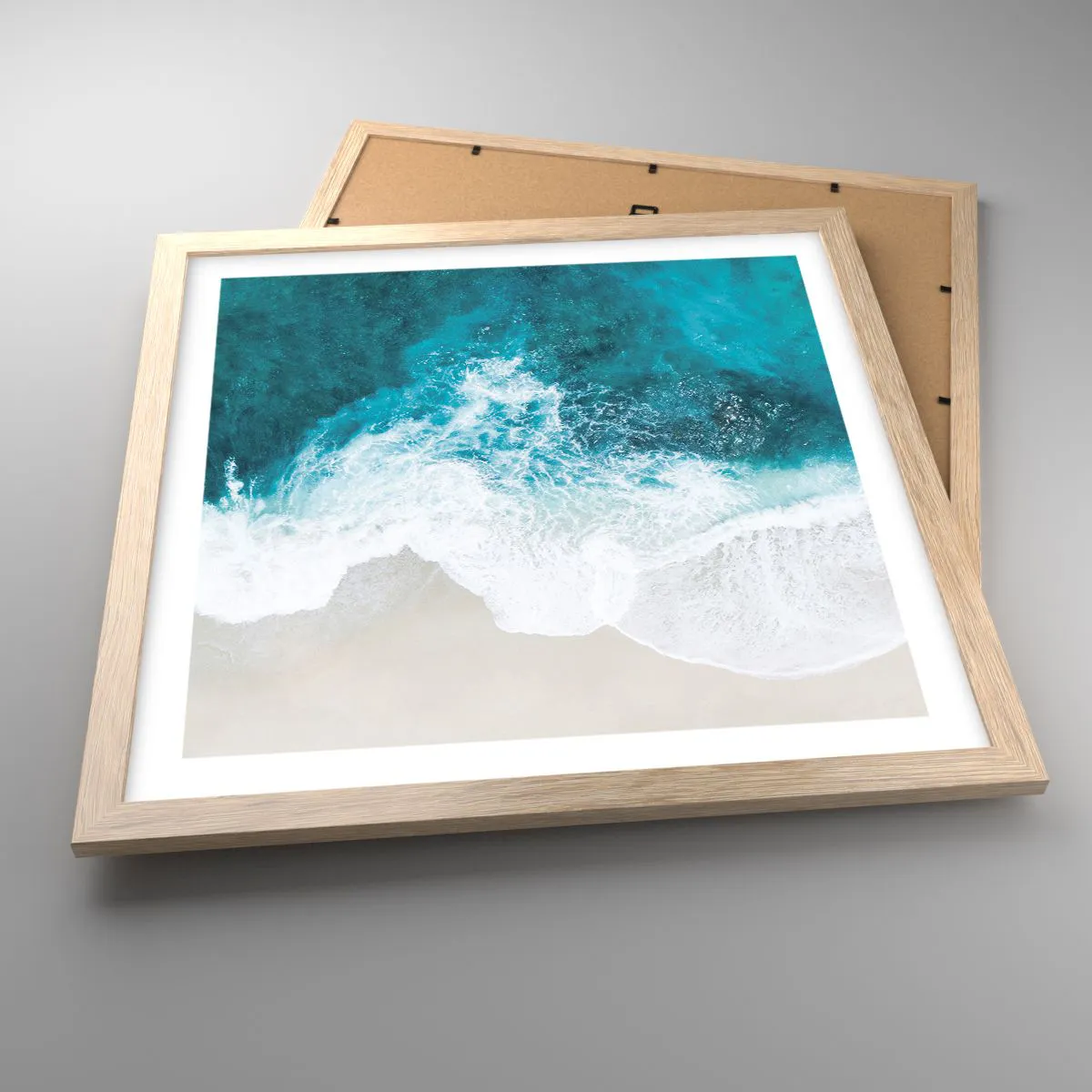 Poster in light oak frame - Natural Caress - 40x40 cm