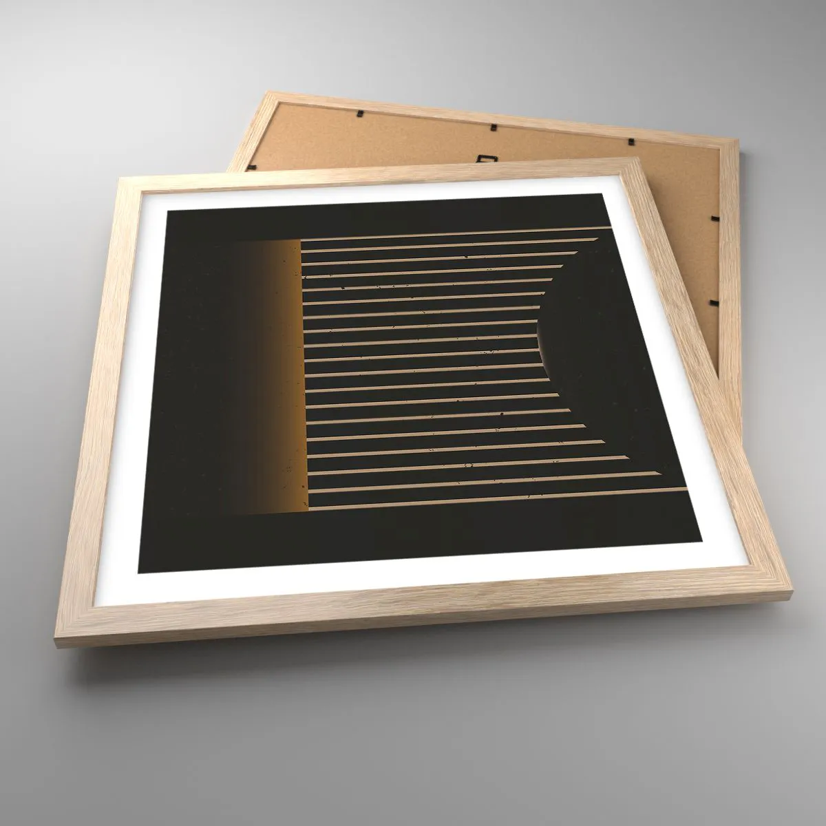 Poster în ramă de stejar deschis - Explorați întunericul - 40x40 cm