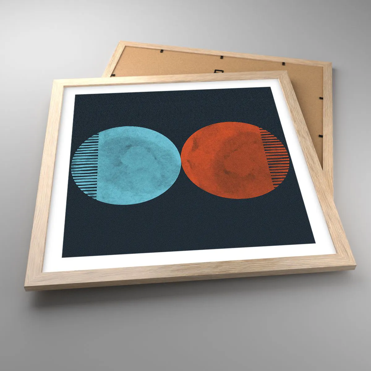 Plakat w ramie jasny dąb - Tylko geometria? - 40x40 cm