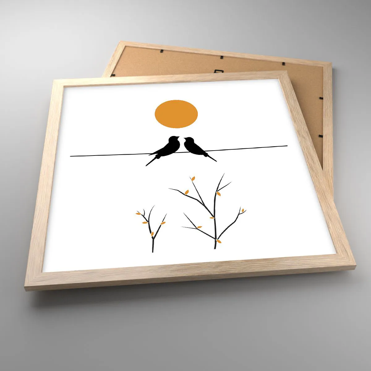 Affisch i ram av ljusek - Näktergalens kväll - 40x40 cm