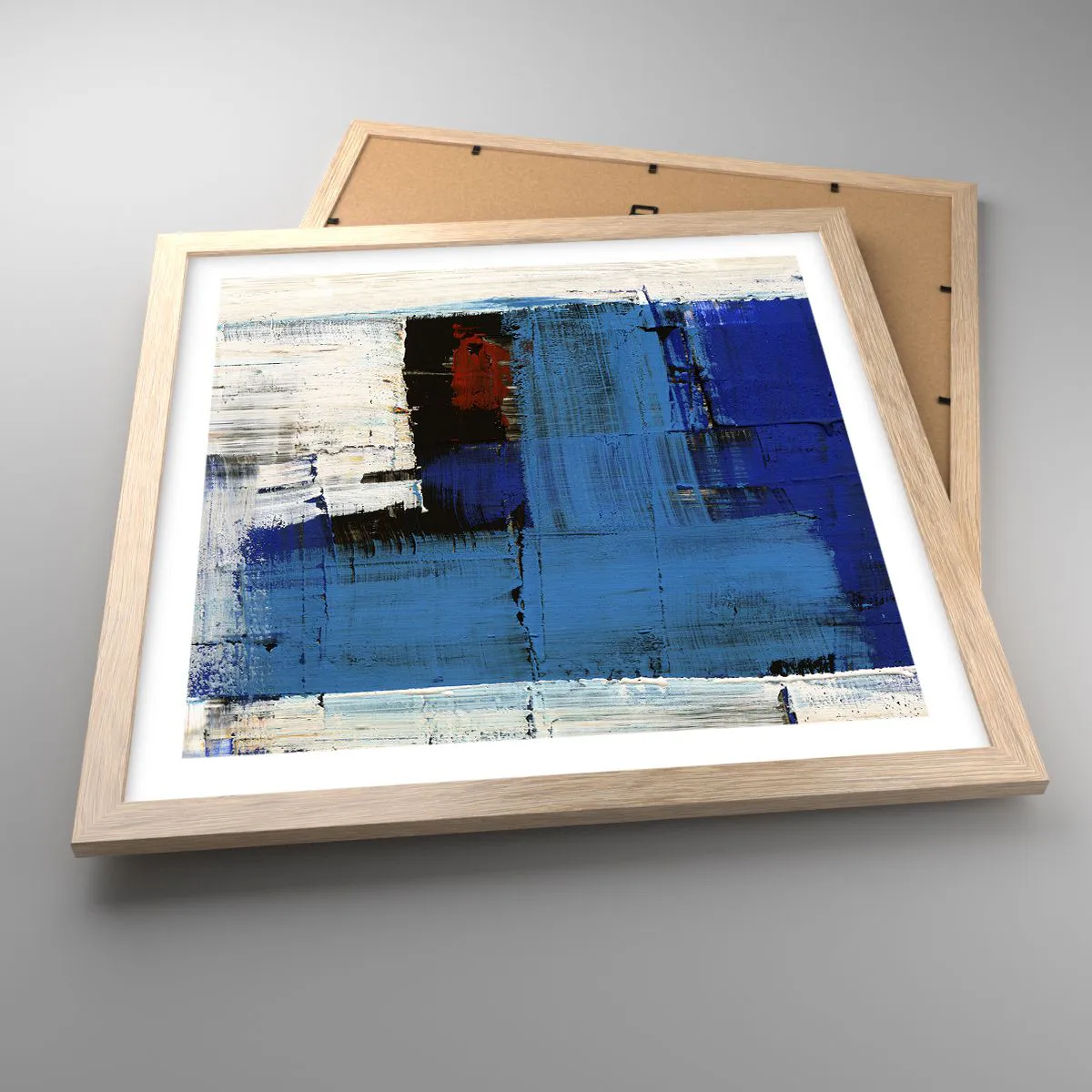 Plagát v ráme zo svetlého duba - Tajomstvo modrej - 40x40 cm