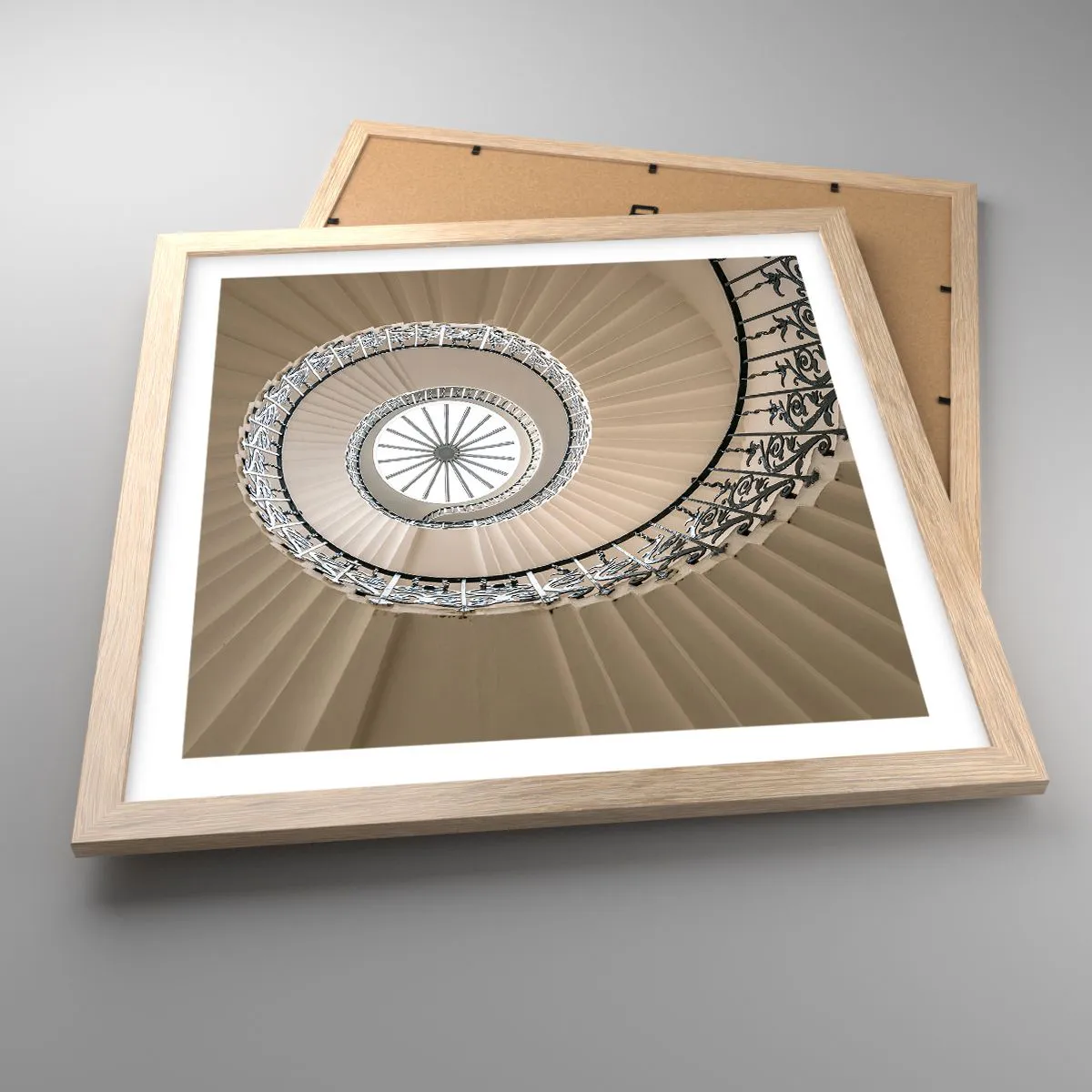 Póster en marco roble claro - En el interior de una concha - 40x40 cm