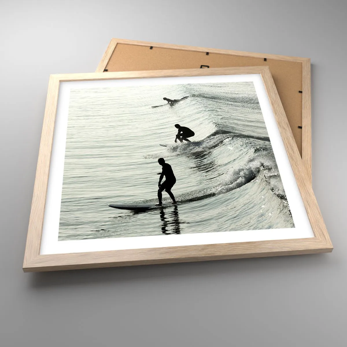 Plakat w ramie jasny dąb - Na spotkanie fali - 40x40 cm