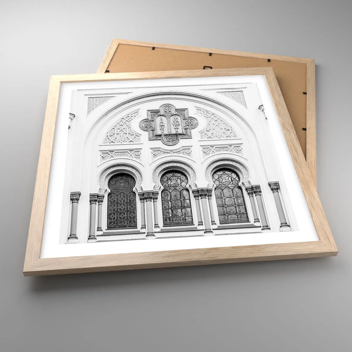 Pôster com moldura de carvalho claro - Na fronteira das culturas - 40x40 cm