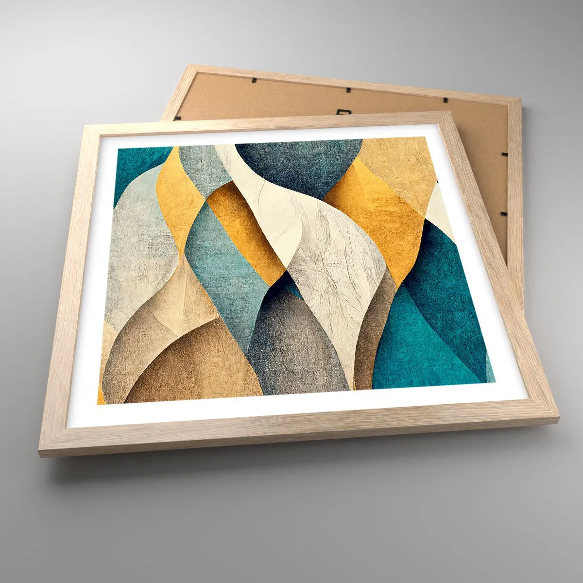 Poster in light oak frame - Rhythm and Undulation - 40x40 cm