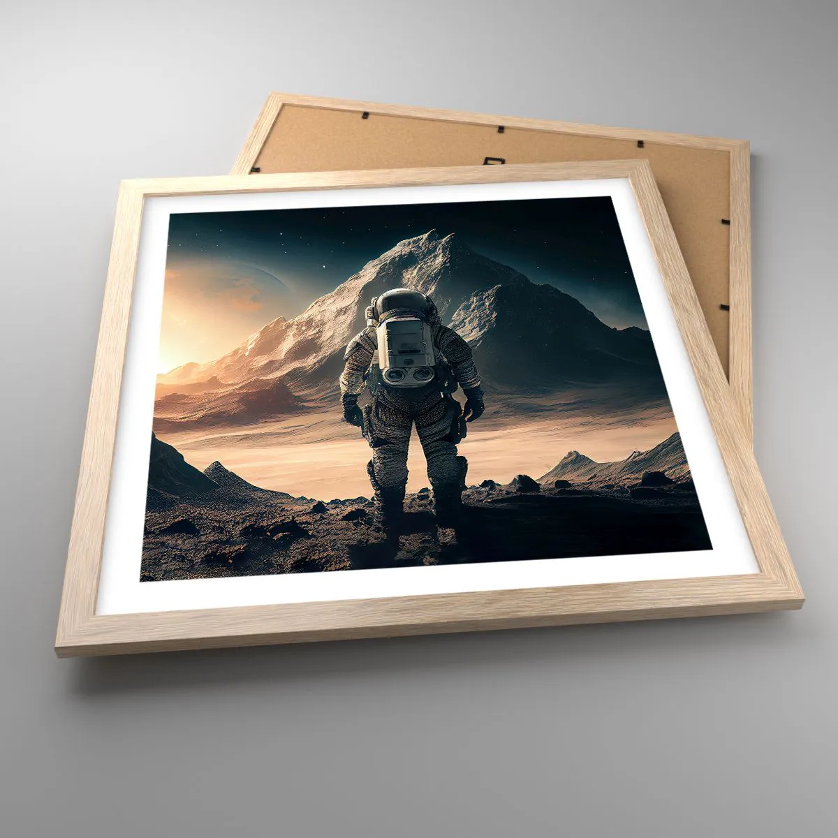 Poster in einem Rahmen aus heller Eiche - Neue Herausforderung - 40x40 cm