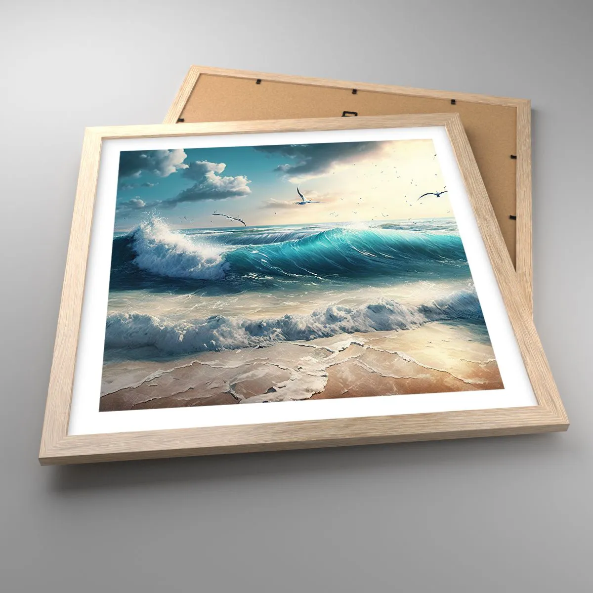 Plakat i ramme af lyst egetræ - Støj kun for dig - 40x40 cm