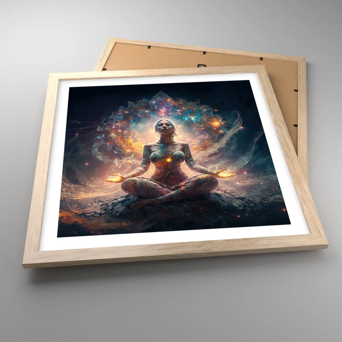 Poster in light oak frame - Good Energy Flow - 40x40 cm
