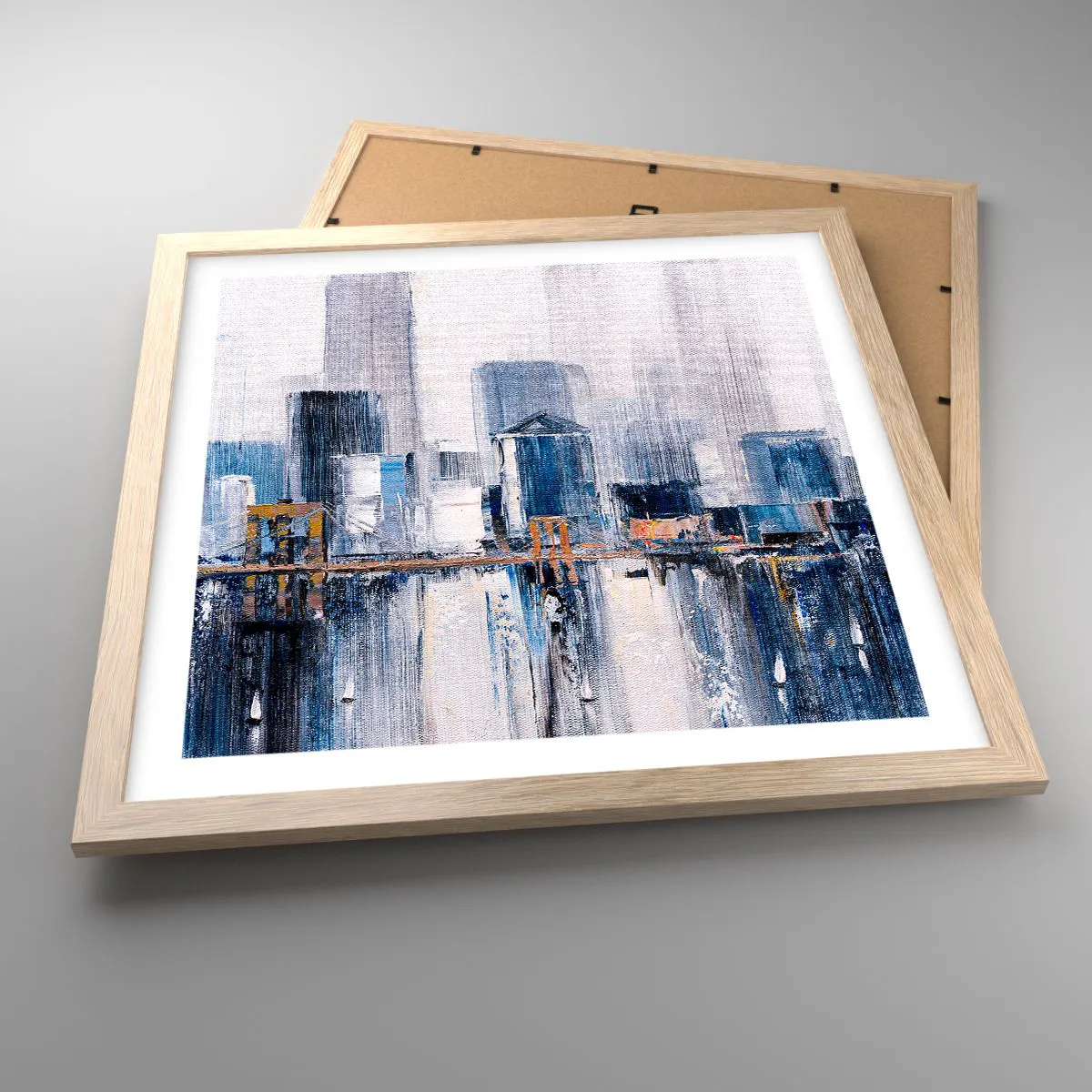 Poszter világos tölgy keretben - New York-i benyomás - 40x40 cm