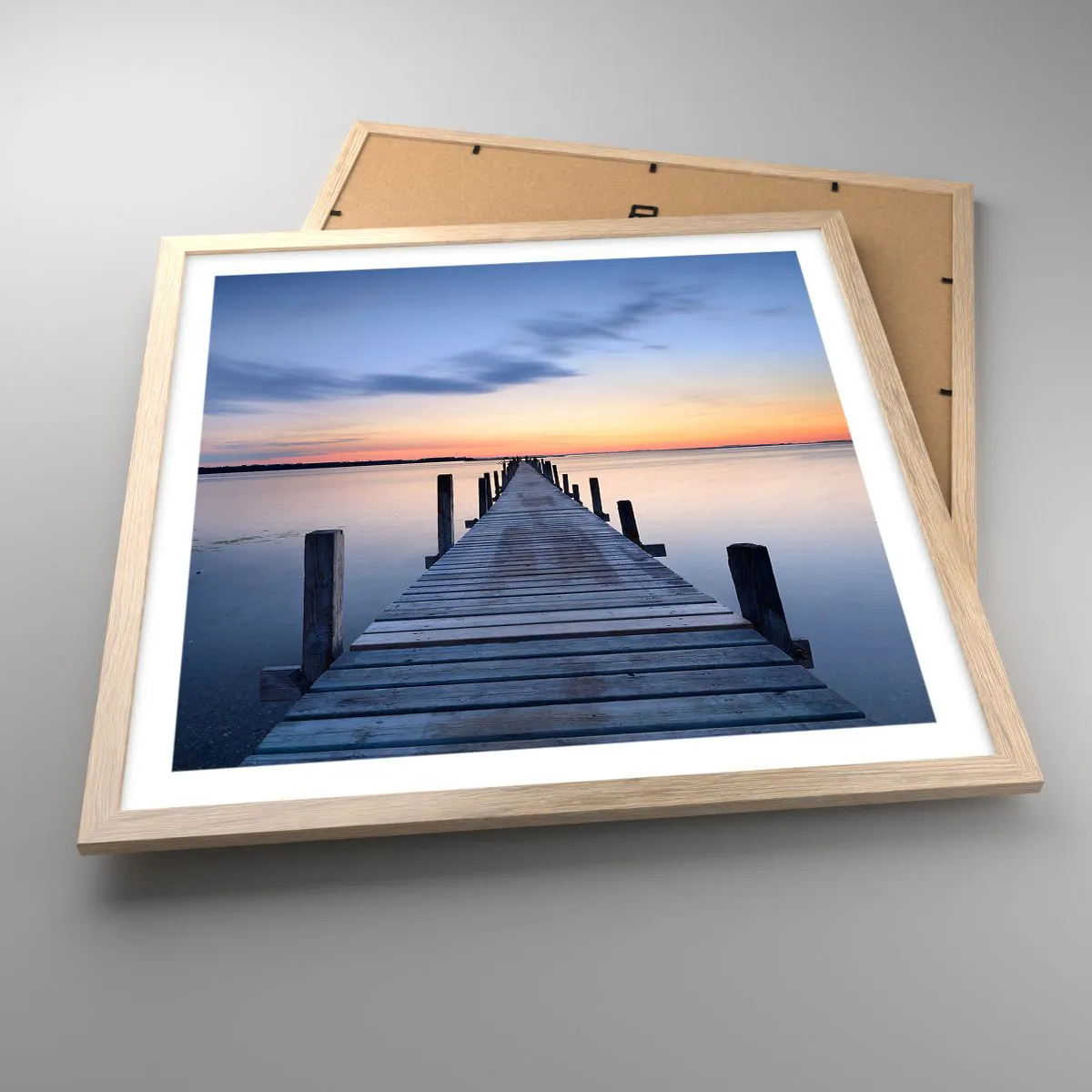 Póster en marco roble claro - La calma de un crepúsculo sereno - 50x50 cm