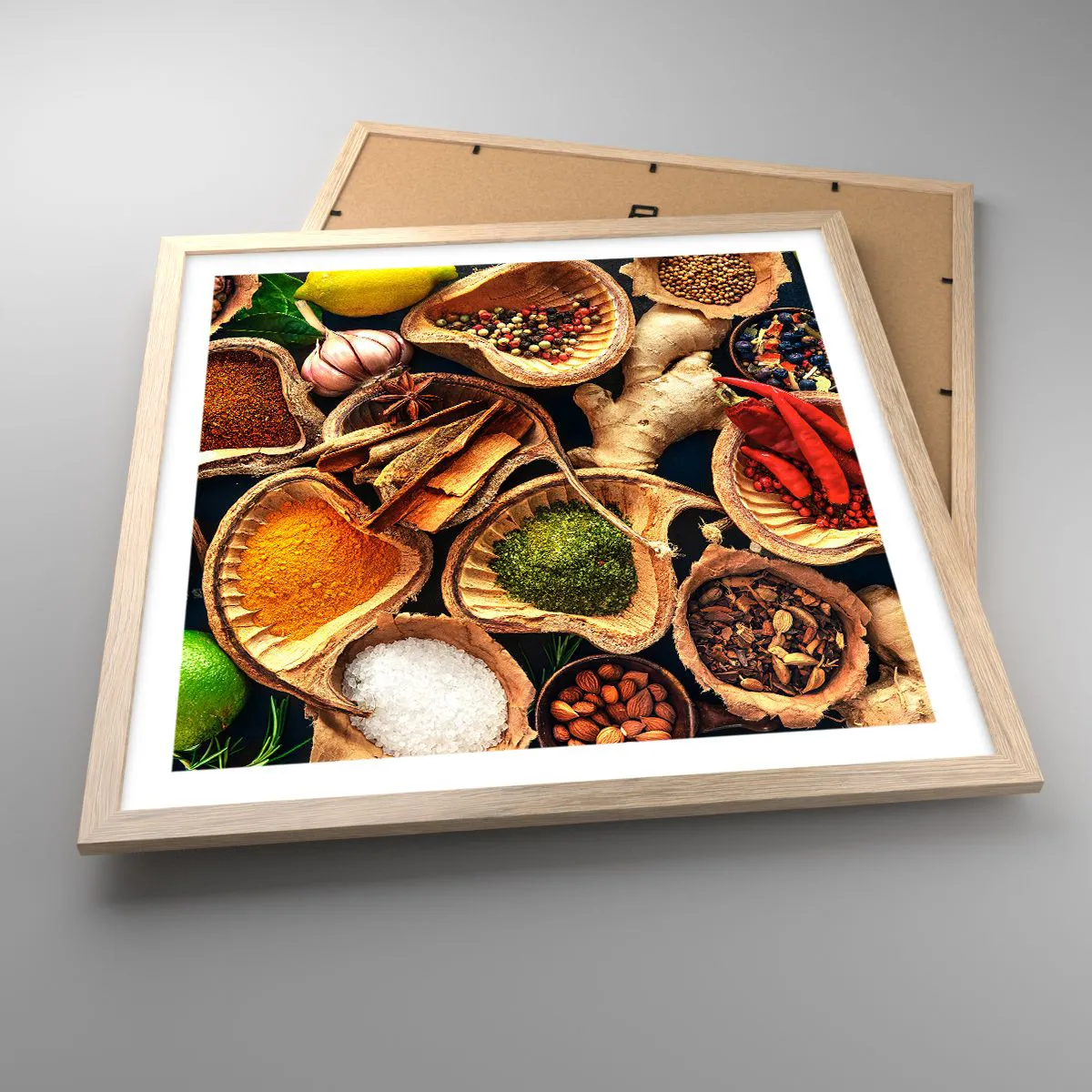 Pôster com moldura de carvalho claro - Leve o que quiser - 50x50 cm