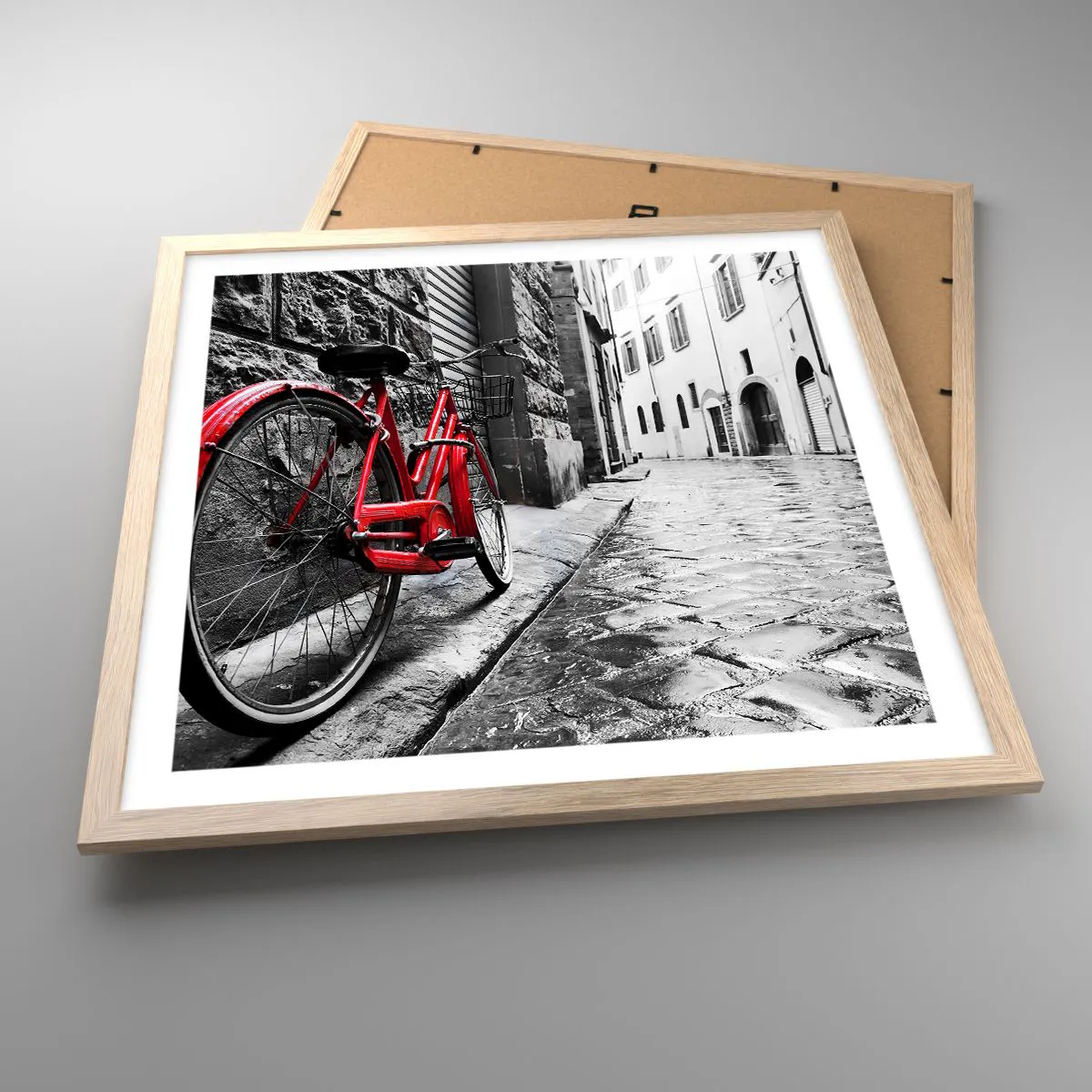 Plakat i ramme af lyst egetræ - Ægte skønhed ældes ikke - 50x50 cm