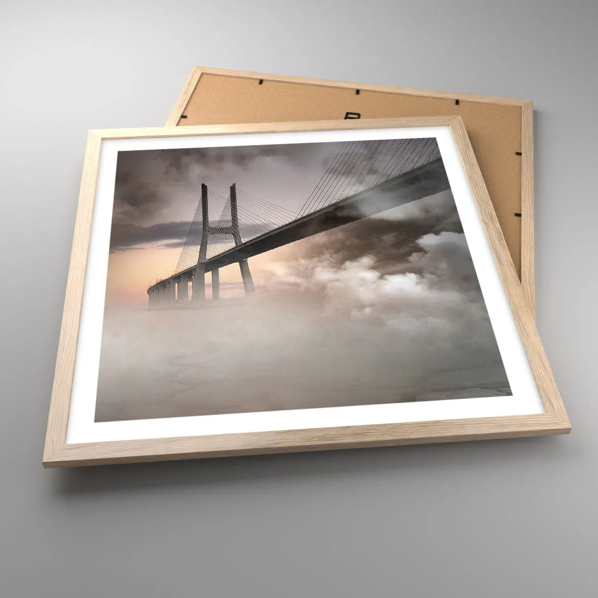 Affiche dans un chêne clair - Poster - Sur la rivière qui n'existe pas - 50x50 cm