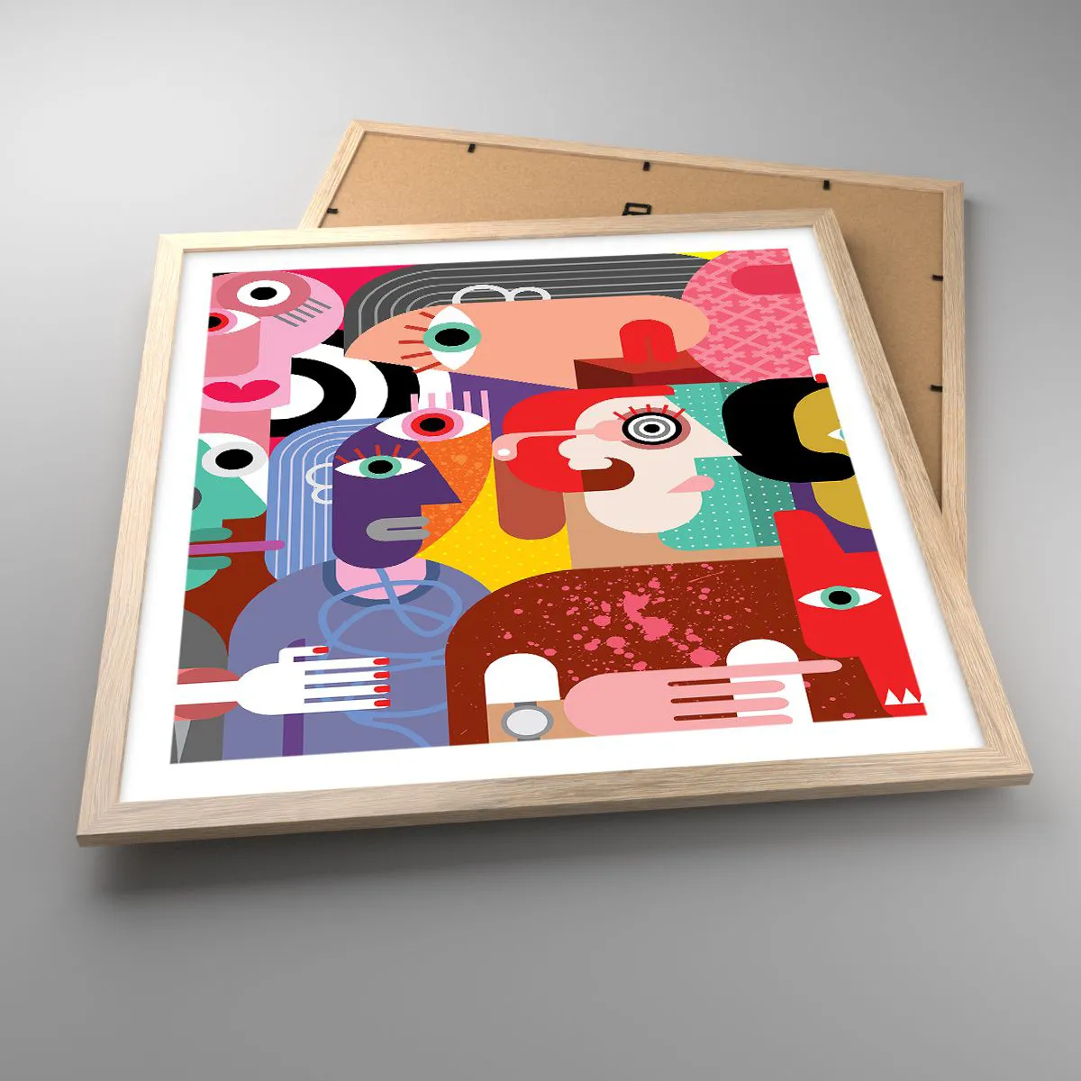 Plagát v ráme zo svetlého duba - My od pána Picassa - 50x50 cm