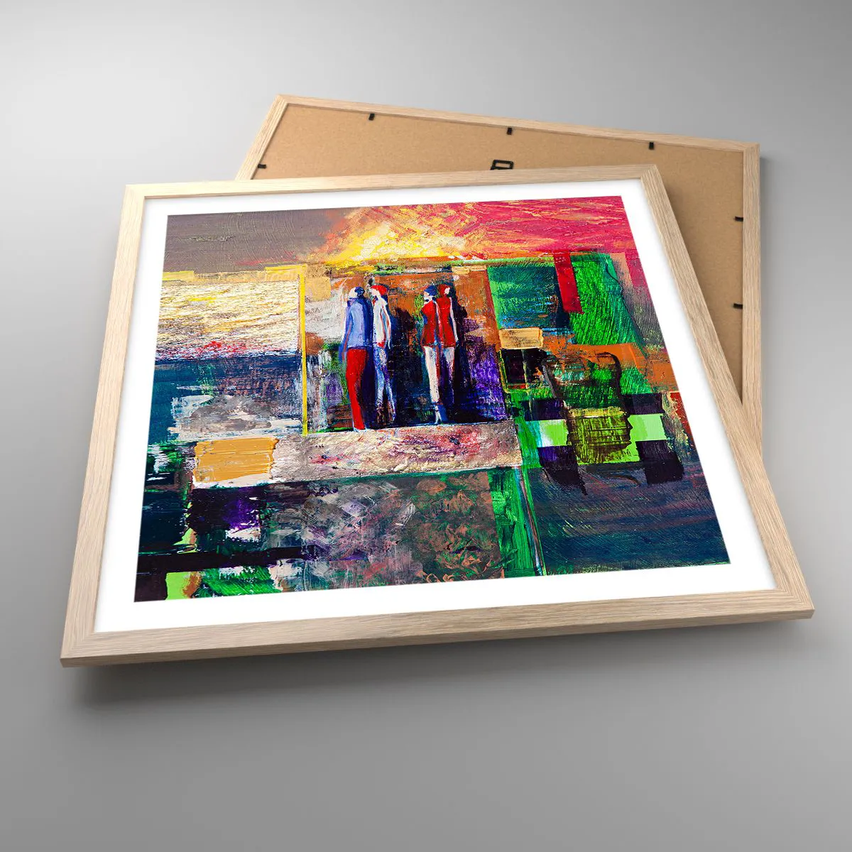 Pôster com moldura de carvalho claro - Relacionamentos e emoções - 50x50 cm