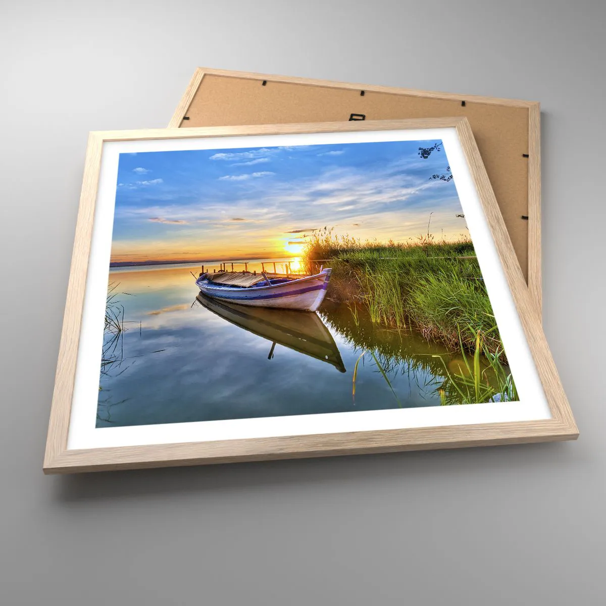 Affisch i ram av ljusek - Uppfyllda drömmars vik - 50x50 cm