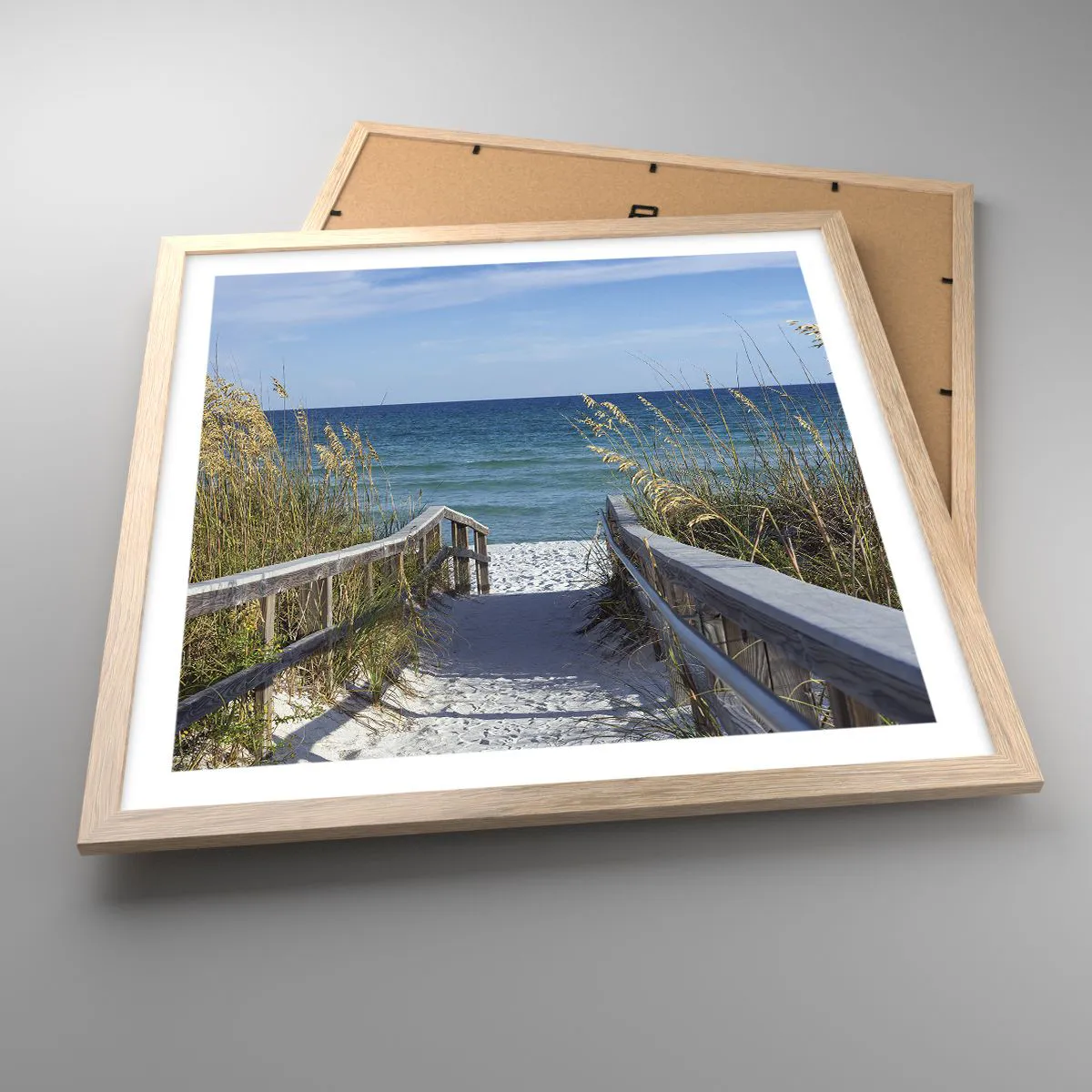 Plakát v rámu světlý dub - Na slunci, ve větru - 50x50 cm